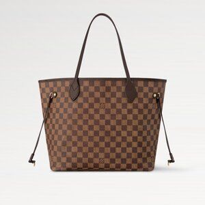 Louis Vuitton Damier Ebene Neverful MM Rose Ballerine Tote